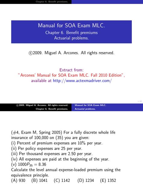 actuarial study manual exam mlc pdf Epub