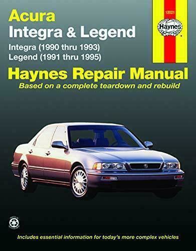 acura integra 9093 and legend 9195 haynes repair manuals Reader