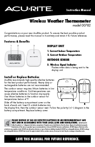 acurite thermometer manual 00782 Reader