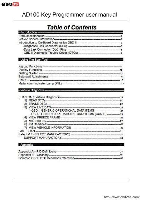 ad100 pro key programmer manual Reader