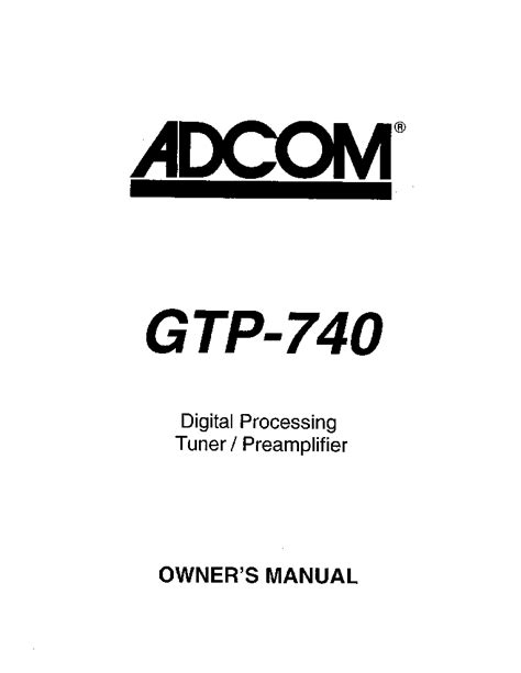 adcom gtp 740 user guide Doc