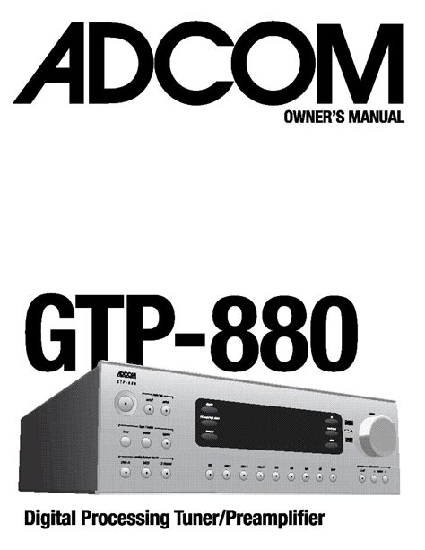 adcom gtp 880 user guide PDF