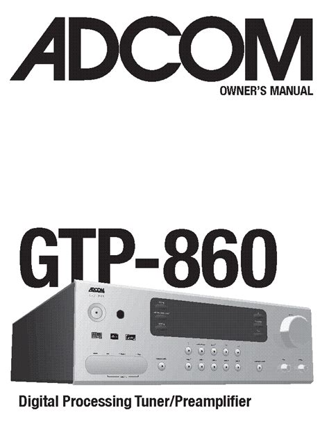 adcom gtp user manual PDF