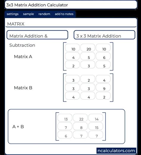 add matrix calculator