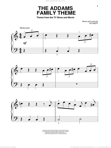 addams family theme sheet music Epub