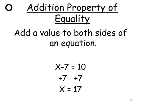 addition property of equality