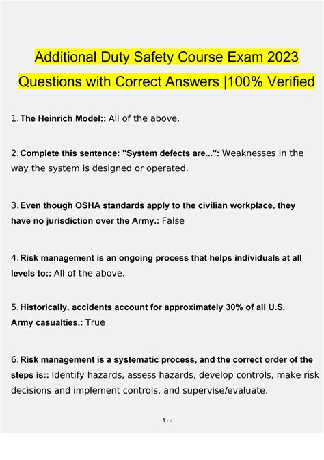 additional duty safety course exam answers Kindle Editon