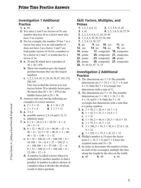 additional practice investigation 1 answers Reader