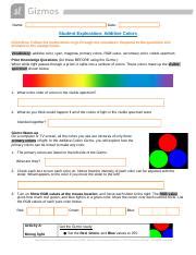 additive colors gizmo answer sheet Reader