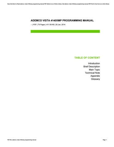 ademco 4140xmp programming manual Kindle Editon