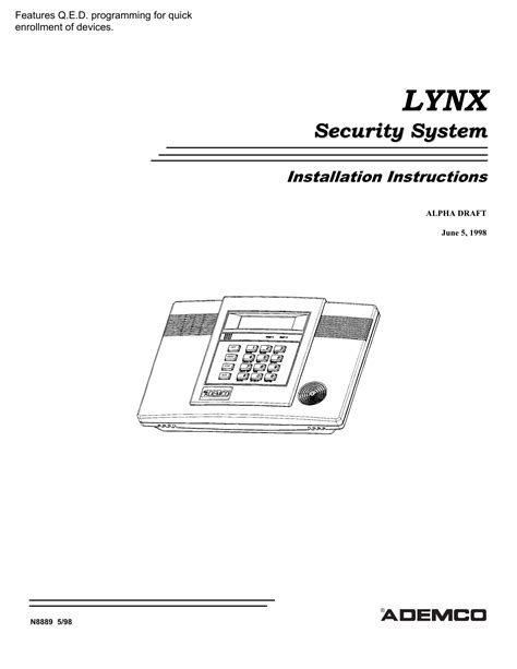 ademco lynx security system manual Kindle Editon
