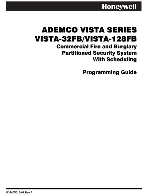 ademco vista series programming guide Epub