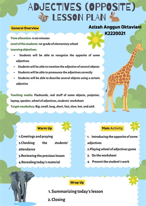 adjective lesson plans for first grade Kindle Editon