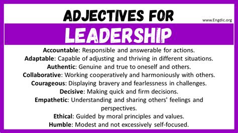 adjectives to describe a leader