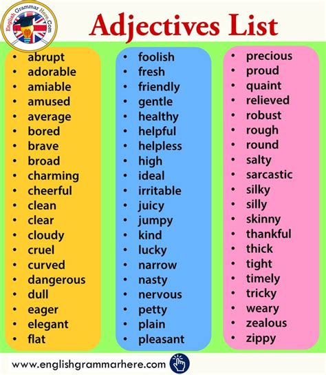 adjectives with an i