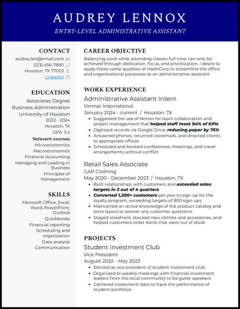 Admin Assistant Resume Template