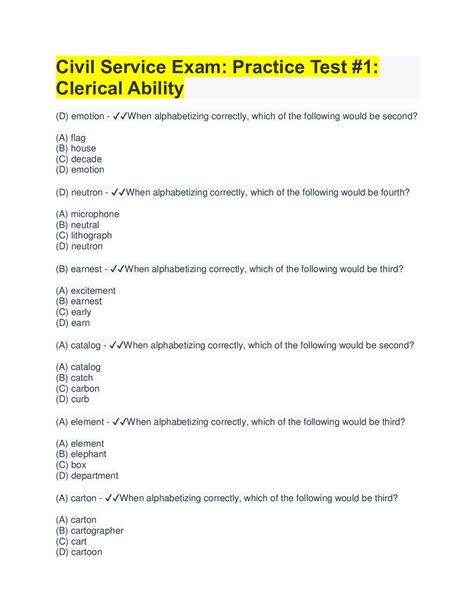 administrative assistant civil service exam sample questions Kindle Editon