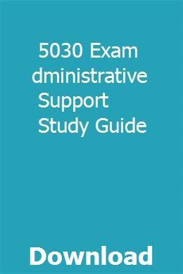 administrative support exam 5030 study guide Epub