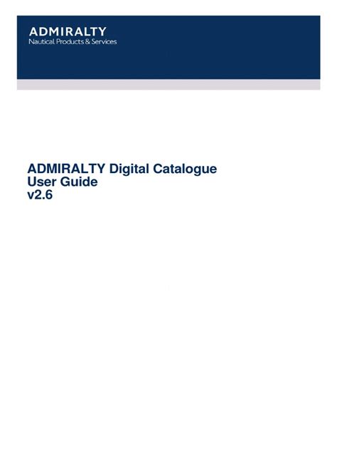 Admiralty Digital Catalogue User Guide