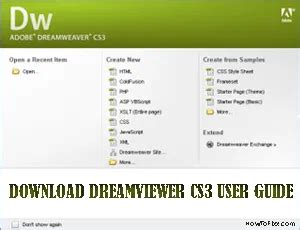 adobe dreamweaver cs3 manual PDF