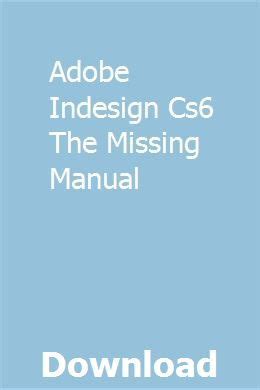 adobe indesign cs6 the missing manual Doc