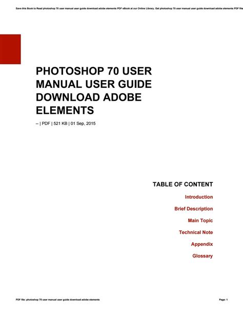 adobe photoshop 70 user manual Epub