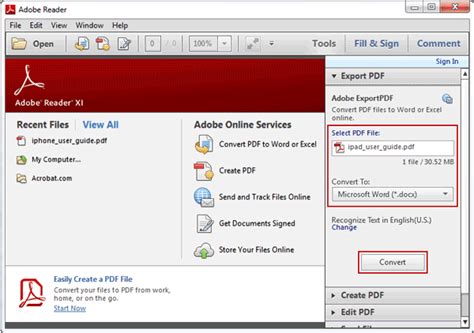 adobe reader to word PDF