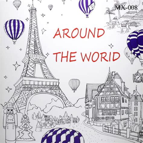 adult coloring book around the world with color Doc