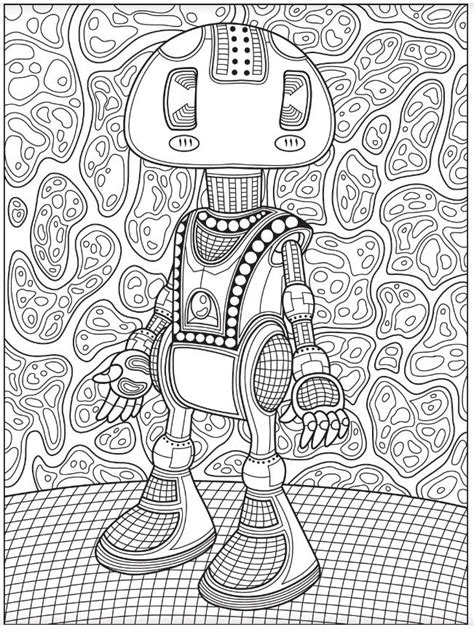 adult coloring space robots mandala Kindle Editon