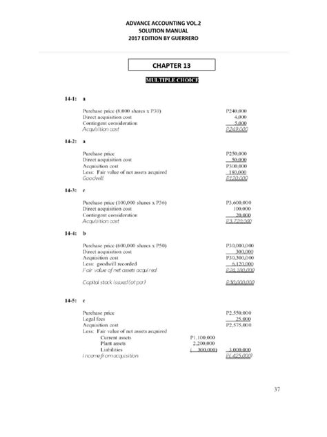 advance accounting by guerrero solution manual Doc