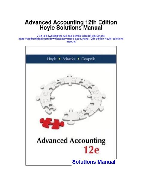advanced accounting 12th edition hoyle Kindle Editon