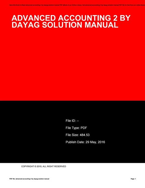 advanced accounting 2 by dayag 2014 solution manual free Kindle Editon