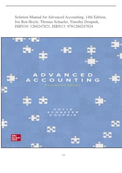 advanced accounting solution manual Kindle Editon
