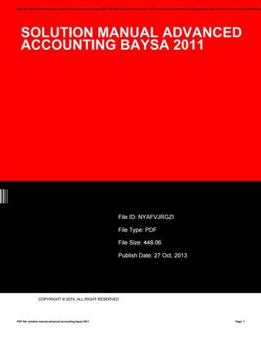 advanced accounting solutions manual baysa Reader