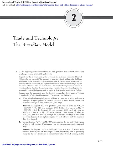 advanced international trade feenstra solution manual Reader