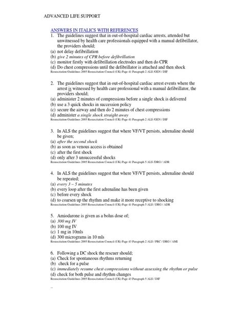 advanced life support mcq questions answers Epub