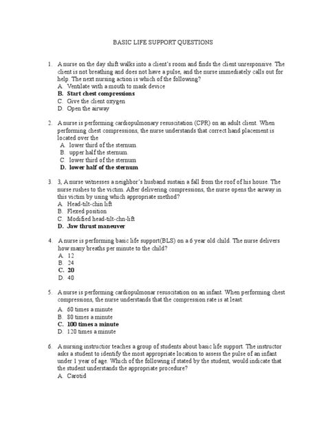 advanced life support practice multiple choice questions Epub