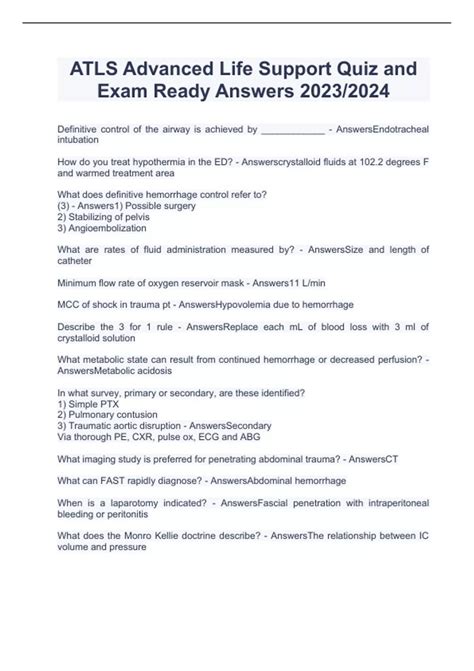 advanced life support practice multiple choice questions Epub