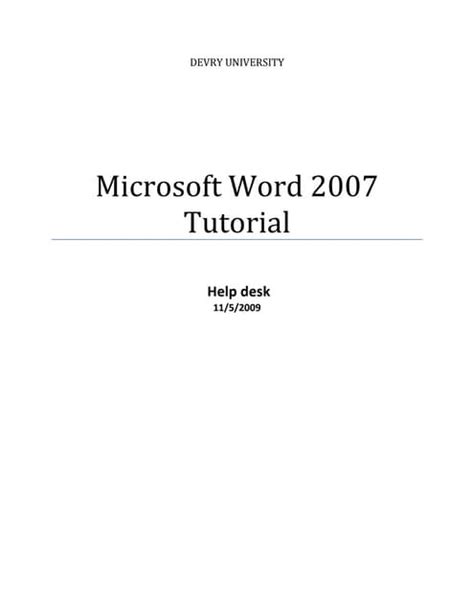 advanced ms word 2007 tutorial pdf free download Reader