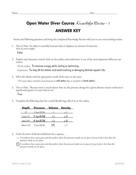 advanced open water dive manual answer key pdf Kindle Editon