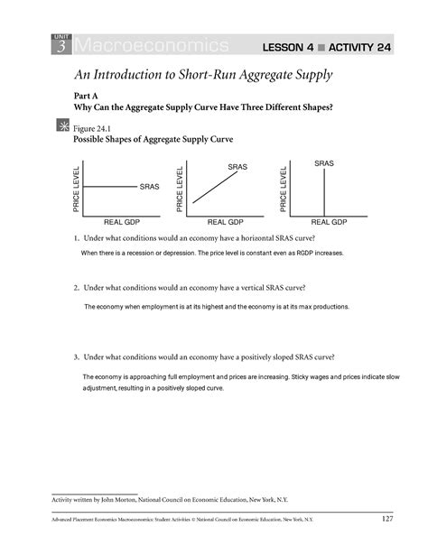 advanced placement economics macroeconomics student activities unit 5 answer key Epub