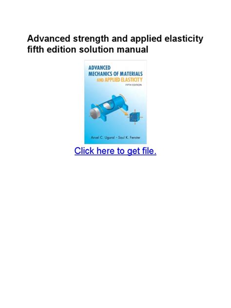 advanced strength applied elasticity solution manual download Doc