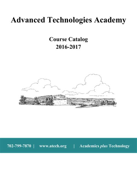 Advanced Technologies Academy Course Catalog