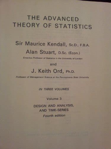 advanced theory of statistics design analysis of time series v 3 Epub