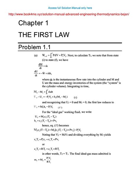 advanced thermodynamics bejan problems pdf Kindle Editon