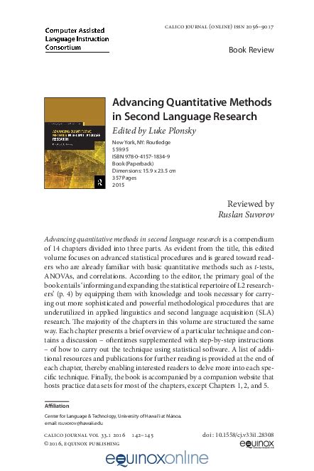 advancing quantitative methods in second Doc