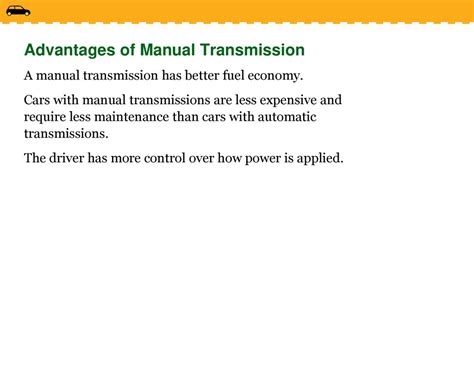 advantages of a manual transmission Doc