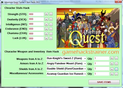 adventure quest trainer cheat