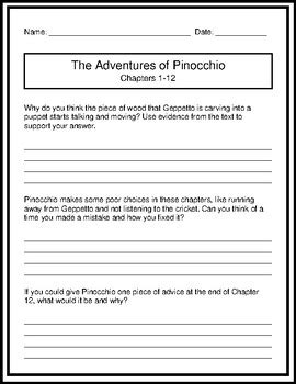 adventures of pinocchio comprehension questions PDF Reader