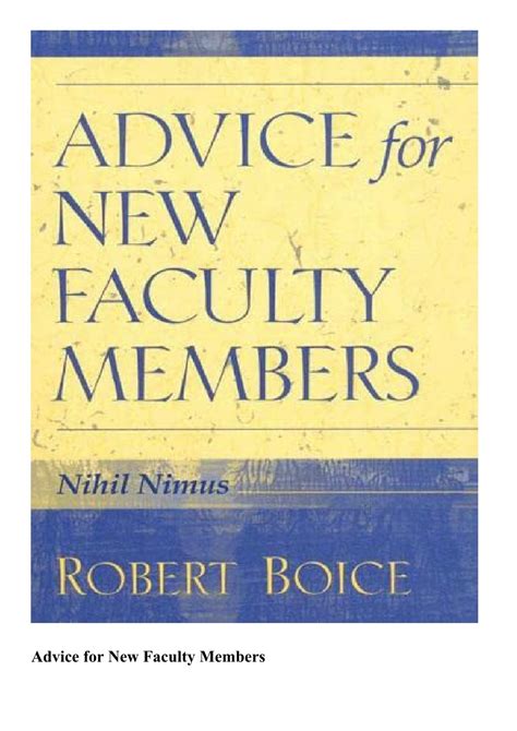 advice for new faculty members Doc